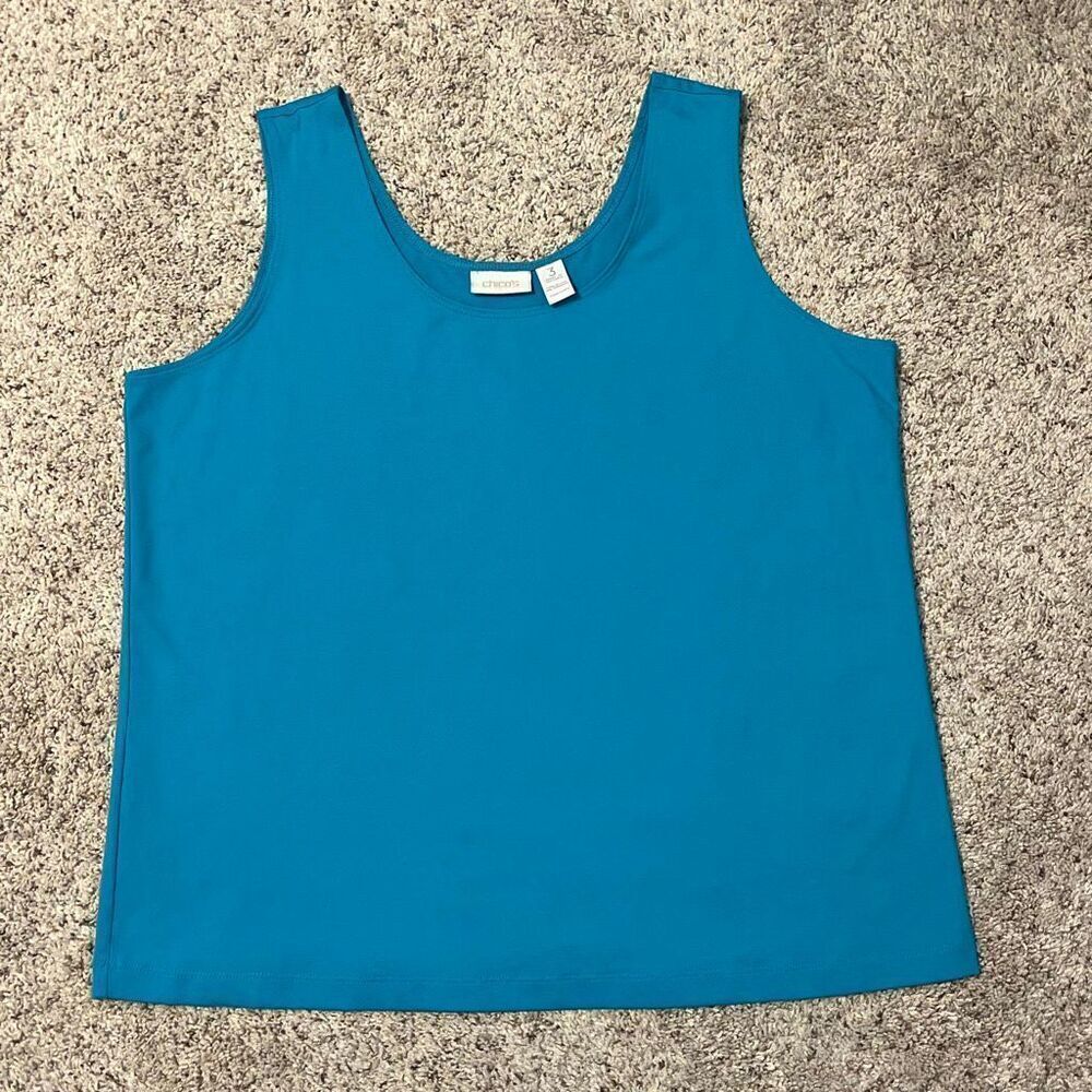 Chico’s Blue Micofiber Tank‎ Top XL
